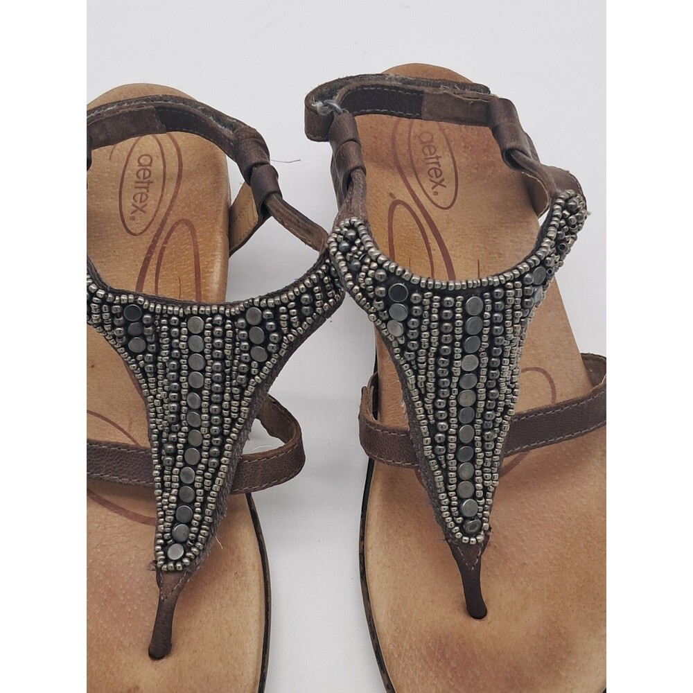Aetrex Sandals Women's Size 38 Sheila Strappy Thong Sandals - Picture 4 of 7